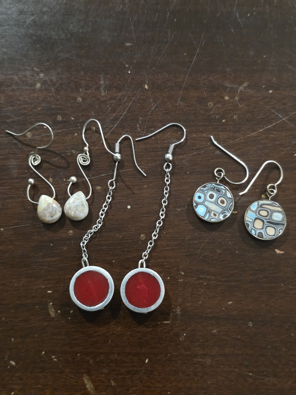 3 Pairs Of Handmade Drop Dangle Earrings